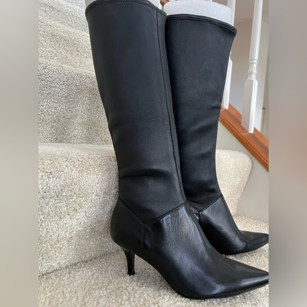 New Cole Haan Air Black Heeled Knee-High Boots, Size 6.5